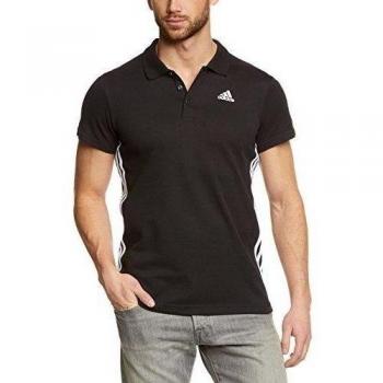 adidas ESS Mid Polo - Polo para hombre, color negro / blanco, talla M