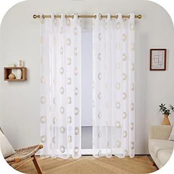 Amazon Brand - Umi Cortinas Habitacion Salon Visillos Translucidas Modernas 2 Piezas Blancas 140x260cm