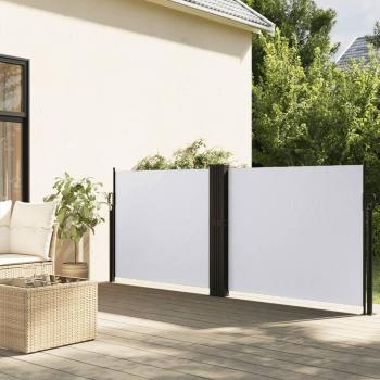 Toldo lateral retráctil vidaXL 100x1000 cm Color Negro, Crema, Azul y Blanco