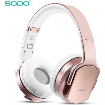 Auriculares Inalámbricos 2 en 1 SODO Plegables NFC HiFi Estéreo Bluetooth 5.0 con Micrófono y Soporte TF/FM