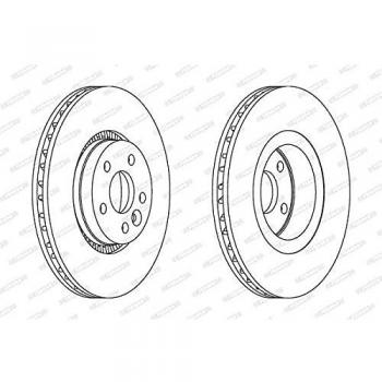 Disco de freno ventilado FERODO DDF1607C-1 para FORD, VOLVO y LAND ROVER, 1 pieza