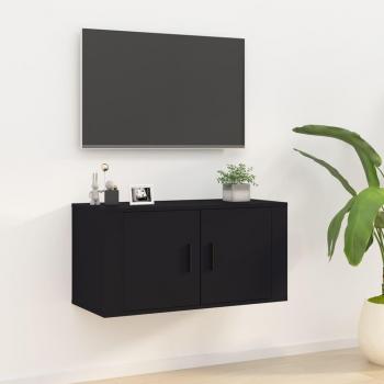 Mueble para TV de pared en color negro con medidas de 80x34,5x40 cm - ¡Ideal para tu sala de estar!