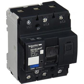Schneider Electric 18885 NG125LMA Interruptor Automático, 3P, 40A, Curva MA, 81mm x 81mm x 103mm