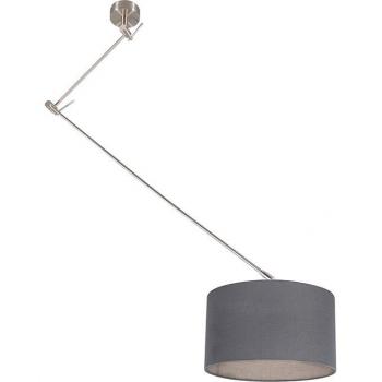 Lámpara colgante regulable de acero con pantalla redonda de 35cm en gris oscuro - BLITZ I