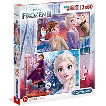 Clementoni - 2 Puzzles infantiles de 60 piezas Frozen 2, puzzle infantil a partir de 5 años
