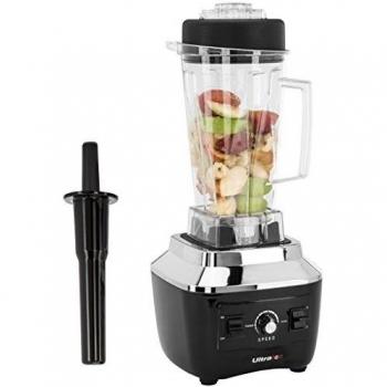Ultratec - Batidora de vaso potente, capacidad 2 l, sin BFA, 1500 W, 28000 rpm, 6 cuchillas de acero inoxidable, con majadero, color negro