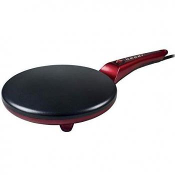 Beper BT.710Y Crepera eléctrica para crepes, tortillas, crespellas y encrespamiento, Placa de 20 cm, accessorios incluido, 800 watt