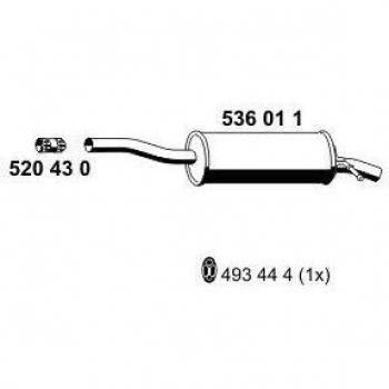 Silenciador trasero ERNST 536011 para Renault Dacia Logan I MCV