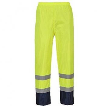 Pantalón de Lluvia Alta Visibilidad Clásico Contrastado Amarillo/Navy S con Cintas Reflectantes Portwest H444