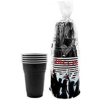 Paquete de 20 Tazas Negras Originales Oficiales | Copas Americanas Negras 25cl | Beer Pong Vasos de plástico Reutilizables | Lavado a Mano ya máquina | OriginalCup®