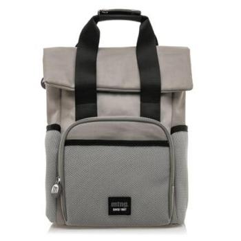 Mochila Casual MTNG Scotty Mujer Gris con Cierre de Cremallera y Detalle de Microrejilla