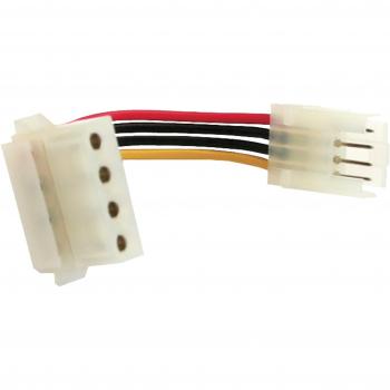 Adaptador de corriente interno hembra de disquete a molex macho 6 cm, ángulo recto