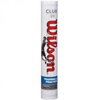 Wilson Club 20 Volantes de bádminton Tubo de 12 Unidades, Velocidad 76, Unisex, Blanco