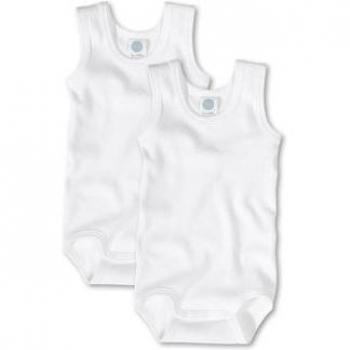 Pack Doble de Bodies Sin Mangas Blancos Unisex para Bebé - Talla 68