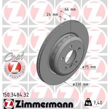 Disco de freno ZIMMERMANN 150.3484.32
