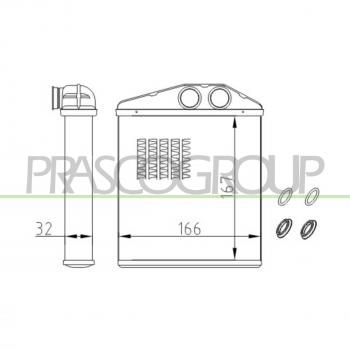 Radiador de calefacción PRASCO OP030H001 para OPEL y VAUXHALL