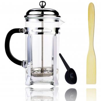 Coffee Press Pot, Cafetiere, Filtro de acero inoxidable Coffee Maker Coffee & Tea Press Pot para 8 Tazas, 1.0 L / 34 oz - FREE Coffee Stirrer & Measuring Scoop