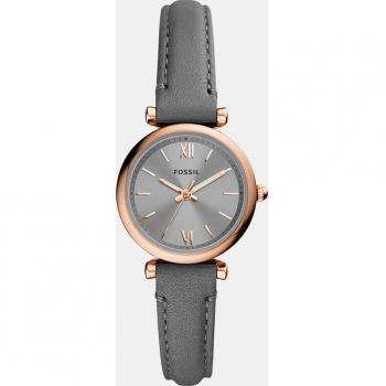Reloj Fossil Carlie Mini ES5068 para Mujer de Acero con Correa de Piel Gris
