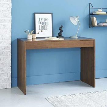 Consola de madera maciza de mindi con acabado nogal 120 cm