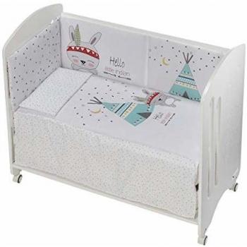 Cuna Lovely Premium con Textil Tipi Oso Blanco