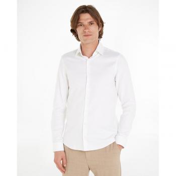Calvin Klein - Camisa de hombre, 100% algodón, corte moderno, manga larga, cierre de botones, diseño clásico a rayas