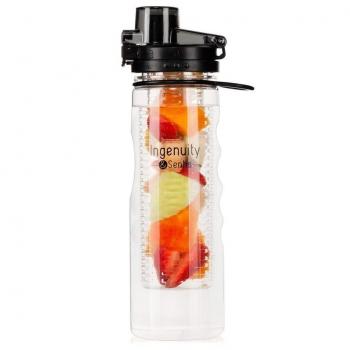 ISS Botella Deportiva de Agua con Infusor DE 25 oz con Filtros de Infusión Duales de Frutas, a Prueba de Derrames con Diseño de Tritan Moderno Antideslizante Libre de BPA