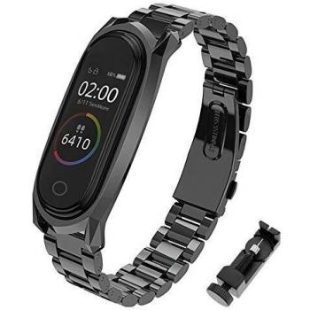 SenMore Compatible Correa Mi Band 6, Mi Band 5/4/3 Correas Metal, Pulsera de Acero Inoxidable Agradable para Mi Band 6 Correa Mi Band 5 Correa Miband 4/3 Correa