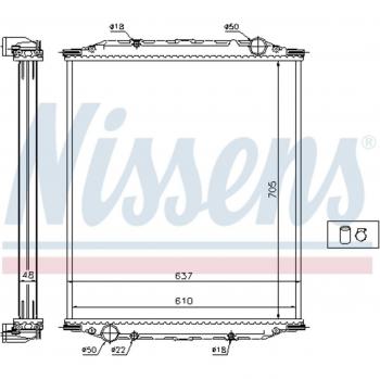 Radiador de refrigeración del motor Nissens 628790