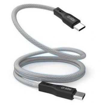 Cable USB-C Magnético 60W - 1 Metro - USB 3.2 Gen 1 - Color Gris