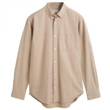 Camisa de Franela Regular Fit Gant Melange Beige (Dry Sand) Manga Larga Hombre 2XL