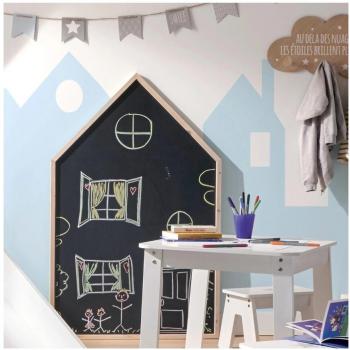 Pizarra en Forma de Casita Atmosphera Abeto/mdf Decoración L. 75.5 X F. 3 X A.116.5 Cm