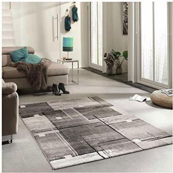 Alfombra Rectangular Nova 80x150cm Gris Abstracta OEKO TEX® en Polipropileno Suave y Sedoso