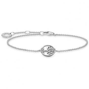 Thomas Sabo Tree of Love Bracelet with White Stones - Gray Women's 925 Sterling Silver Charm Club One Size