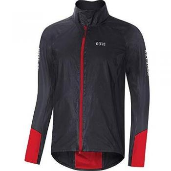 GORE WEAR C5 Chaqueta de ciclismo para hombre GORE-TEX SHAKEDRY, M, Negro/Rojo