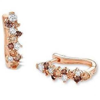 Pendientes de plata 925 para mujer con circonitas sintéticas, color rosado, en caja de regalo