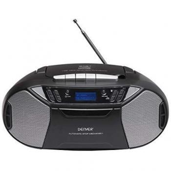 Denver Equipo de música Boombox TDC-250 con Radio Dab + / FM. Reproductor de Cassette. Reproductor de CD. Entrada AUX