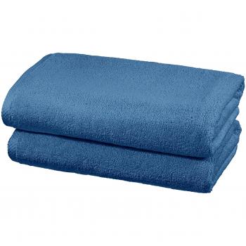 AmazonBasics - Juego de 2 toallas de secado rápido, 2 toallas de baño - Azulón