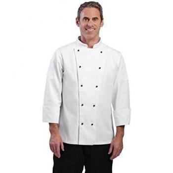 Whites Chefs Apparel dl710-m Chicago manga larga Chef Jacket, color blanco
