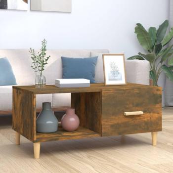 Mesa de centro de madera multicapa roble ahumado 89,5x50x40 cm