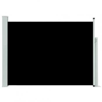 Toldo lateral retráctil de jardín negro 120x500 cm
