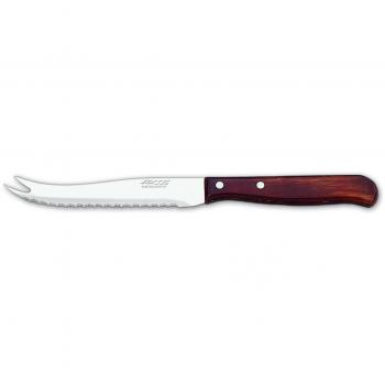 Cuchillo para Queso Arcos Serie Latina de Acero Inoxidable Nitrum con Mango de Madera Comprimida y Hoja Serrada de 10.5 cm