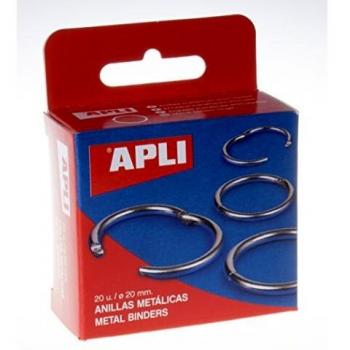 APLI 451 - Caja con 20 anillas metálicas