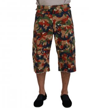 Dolce & Gabbana Multicolor Cotton Camouflaged Cargo Shorts - IT48 | M
