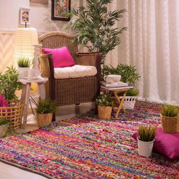 Sancarlos Ciro Alfombras Kilim, Algodón, Morado, 240 x 170 x 1 cm