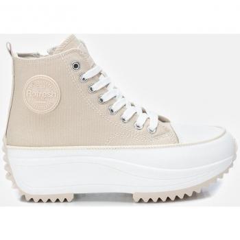 Zapatilla Refresh Abotinada Mujer Lona Aqua Cremallera - Beige