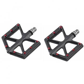 Pedales MTB Flat de Carbono Negro Superligeros con Puntos Antideslizantes 9/16