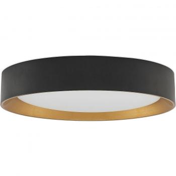 Plafón LED Lindby Kambia, 55 cm, moderno, negro, hecho de aluminio, para salón y comedor, con 1 lámpara LED
