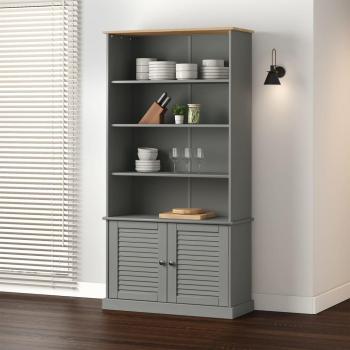 Librería VIGO 85x35x170 cm madera maciza de pino gris