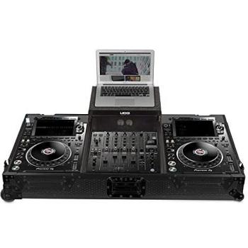 UDG GEAR Ultimate Flight Case Set Pioneer CDJ-3000/900NXS2 Black Plus Laptop & Wheels, U91074BL