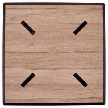 Mesa de jardín cuadrada inclinable Oviala (60x60 cm, roble claro)